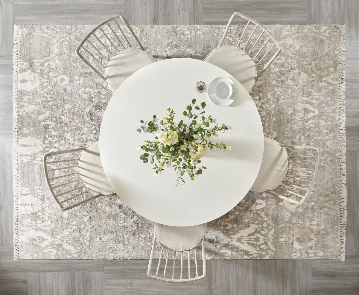 Serenity - Laguna Round Dining Table - Dark Gray / White