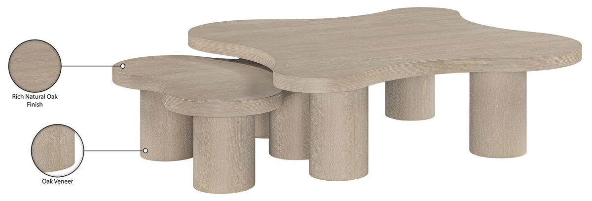 Cove - Oak Veneer And Solid Wood 2 Piece Coffee Table