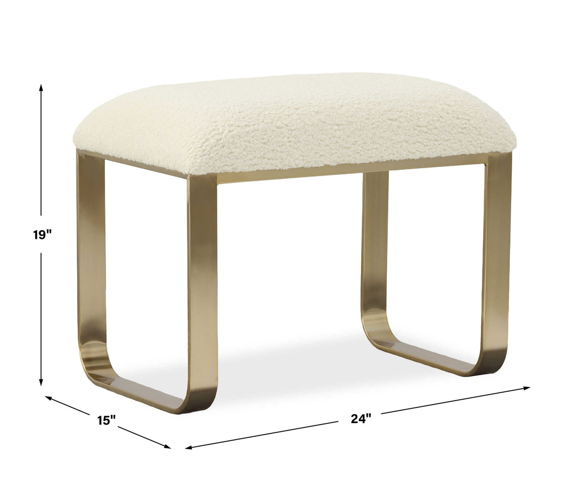 Double U - Small Bench - Gold / White
