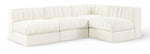 Rummi - Armless Velvet Performance Fabric Upholstered 4 Piece Modular Sectional