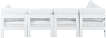 Nizuc - Outdoor Patio 5 Piece Modular Sectional With White Frame