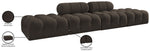 Ames - 4 Piece Boucle Upholstered Modular Sofa With 2 Backless Seats