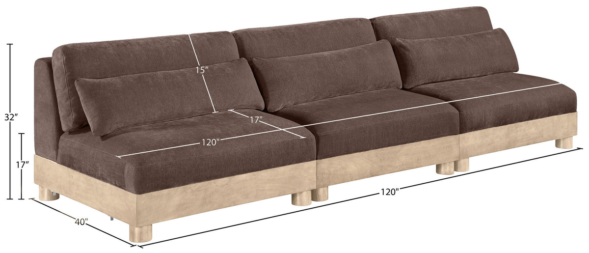 Turin - Chenille Fabric Upholstered Modular Sectional - Brown
