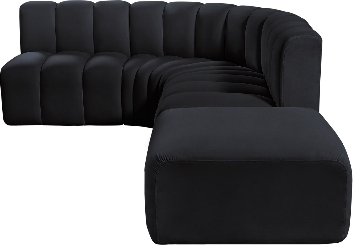 Arc - Velvet 5 Piece Corner Modular Sofa