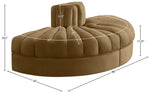 Rummi - Velvet Performance Fabric Upholstered 2 Piece  Rounded Modular Loveseat