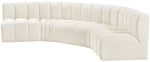 Arc - Velvet 5 Piece U-Shaped Modular Sofa