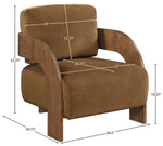 Cedra - Velvet Performance Fabric Upholstered Accent Chair - Brown Frame