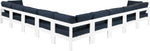 Nizuc - Outdoor Patio 9 Piece Modular Sectional With White Frame