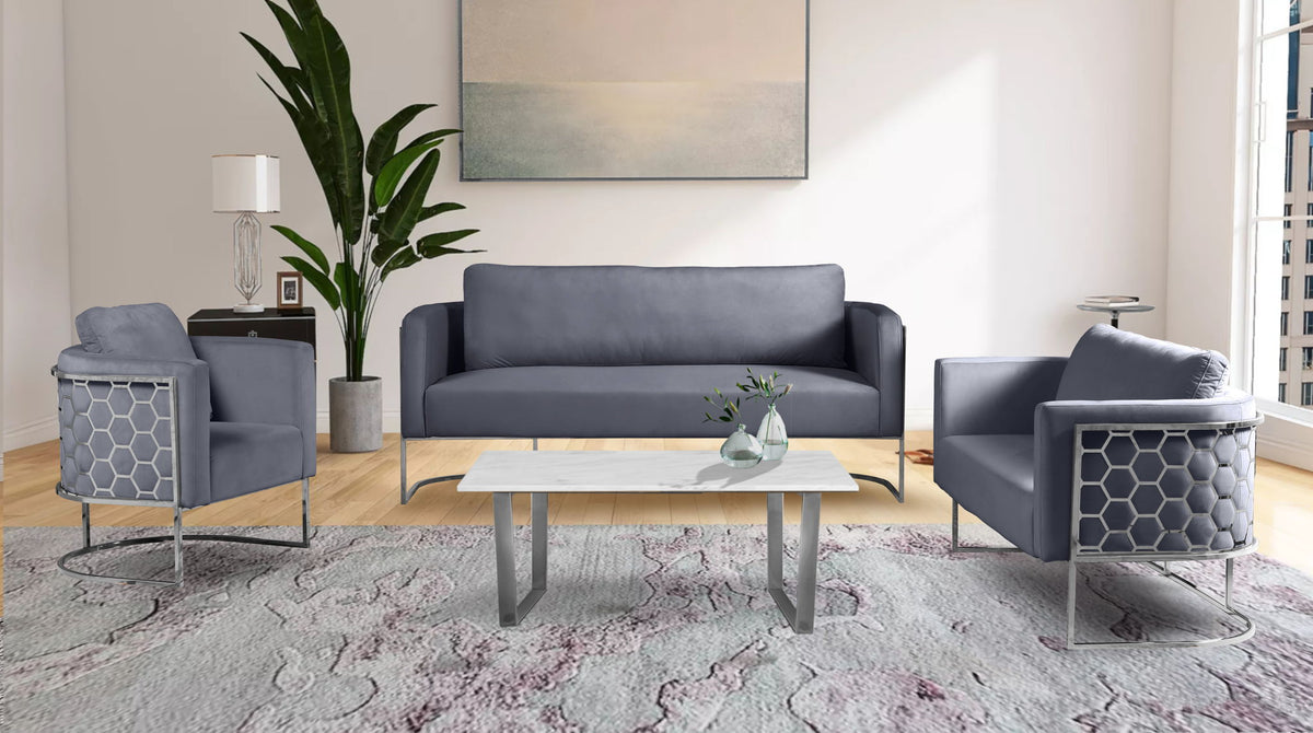 Casa - Loveseat with Chrome Legs