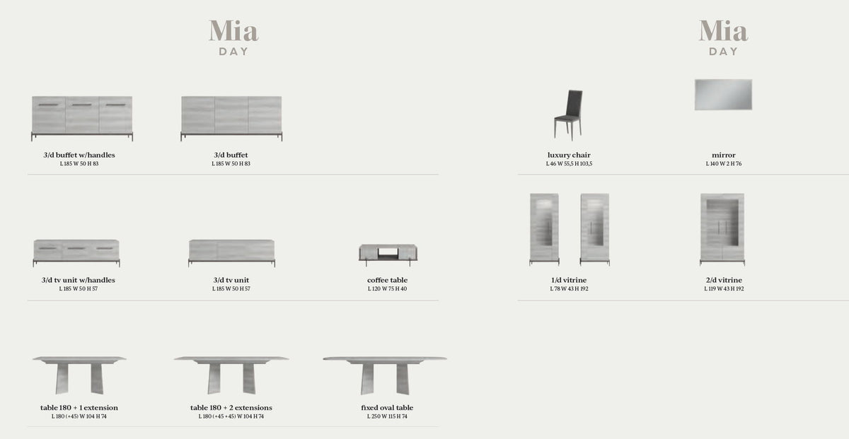 Mia - Dining Table - White / Gray / Silver