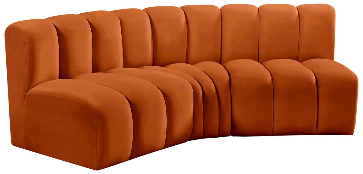 Arc - Velvet 3 Piece Modular Corner Sofa