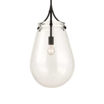 Dewdrop - 1 Light Glass Shade Pendant - Black