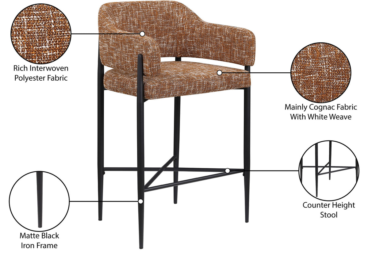 Dame - Fabric Upholstered Counter Stool (Set of 2)