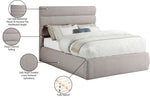 Adam - Linen Fabric Bed With 52" Headboard