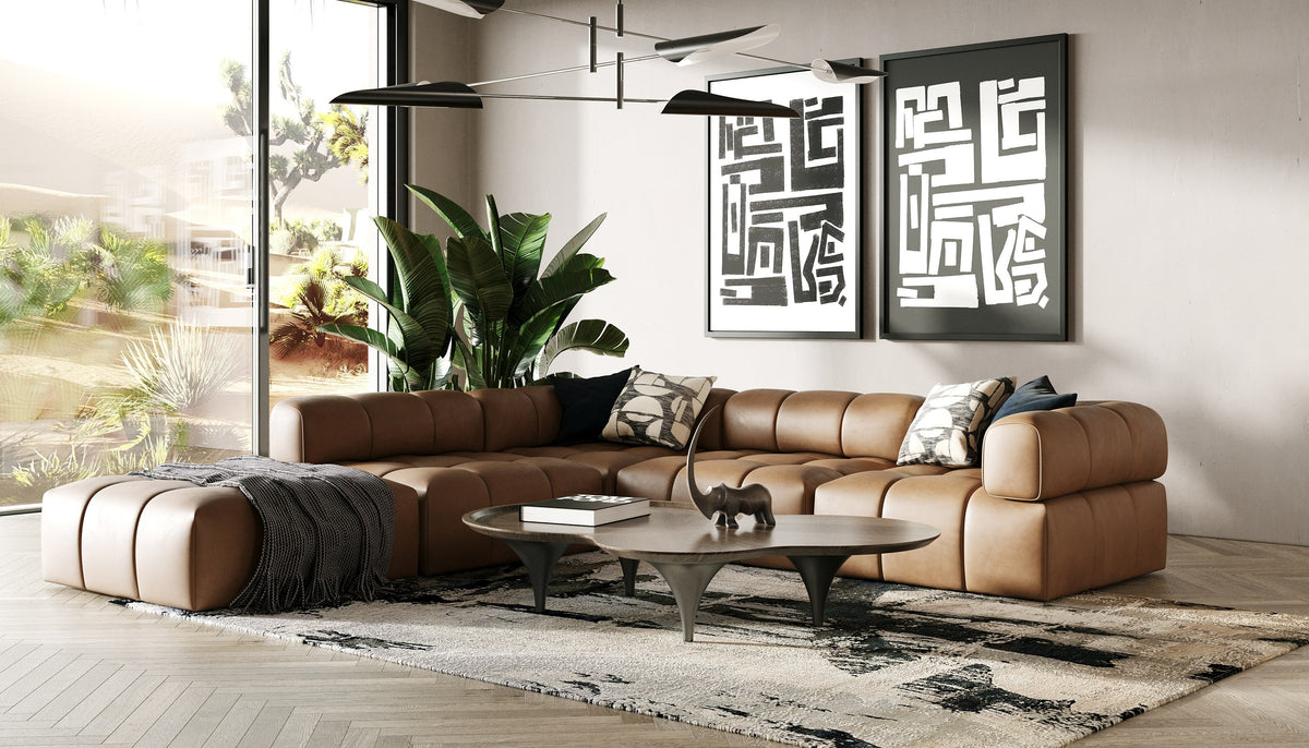 Everest - Modern Brown Leather Modular Sectional Sofa by VIG Furniture - View 2