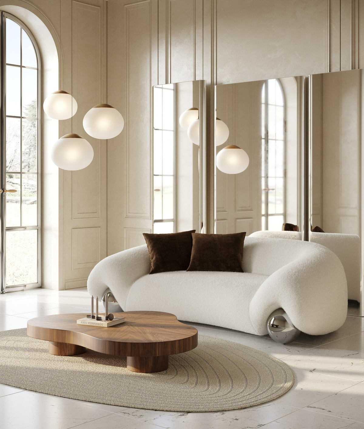 Fortune - Contemporary White Fabric Sofa by VIG Furniture - View 3
