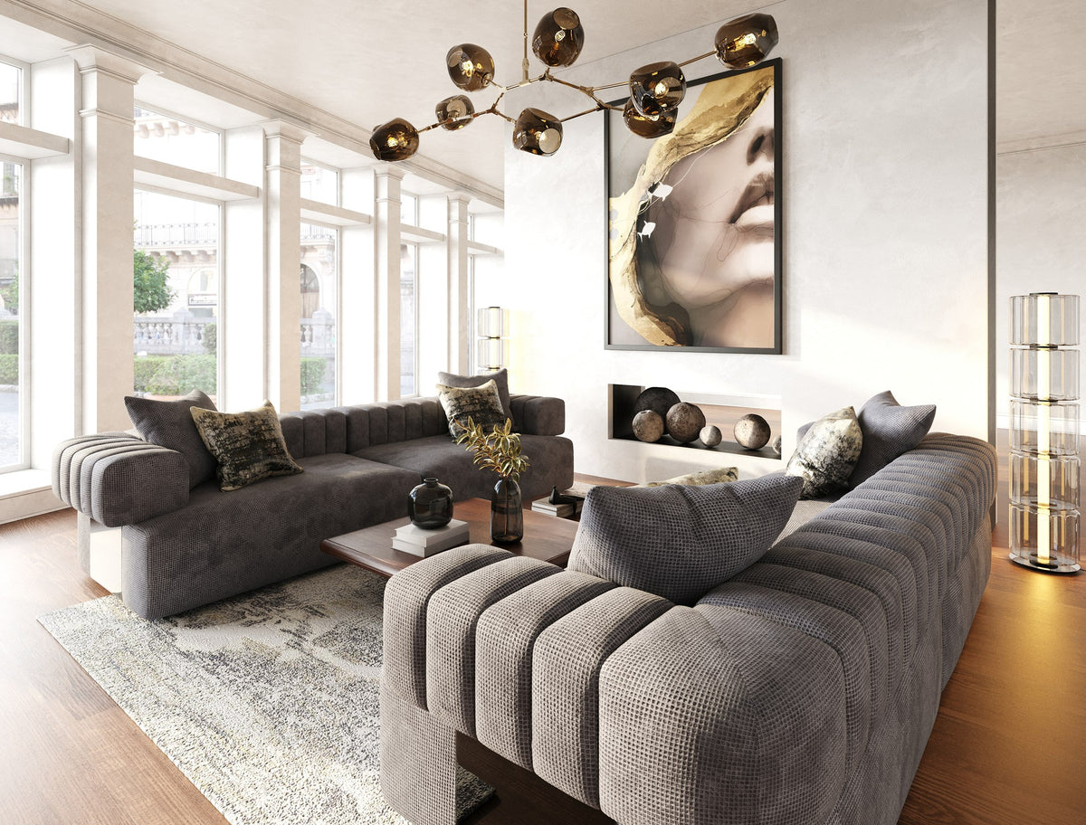 Moreno - Modern Grey Fabric 4-Seater Sofa by VIG Furniture - View 2