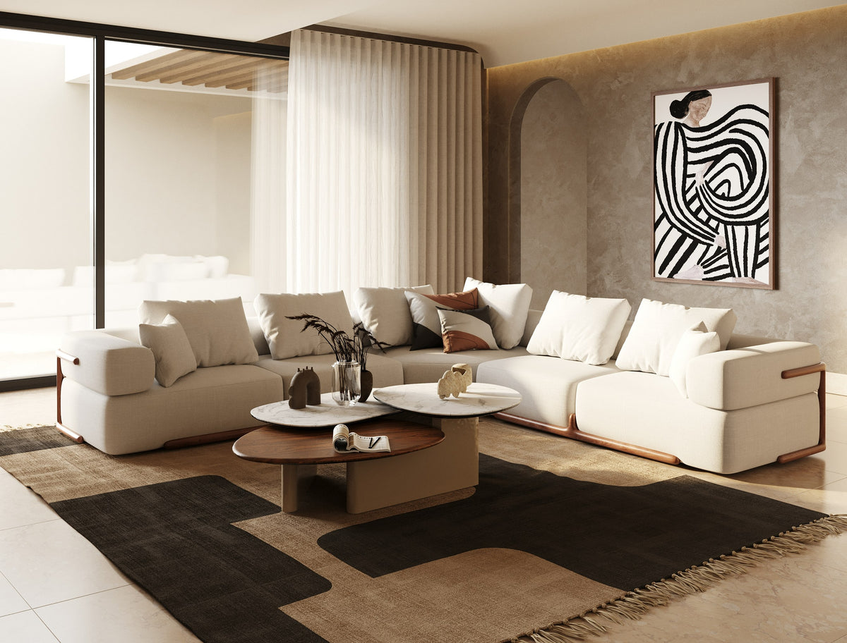 Simone - Modern Off-White Fabric Sectional Sofa by VIG Furniture - View 5