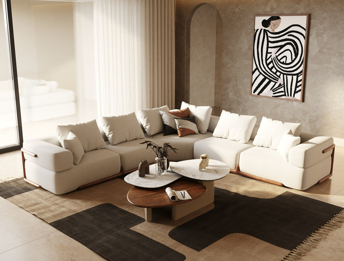 Simone - Modern Off-White Fabric Sectional Sofa by VIG Furniture - View 4
