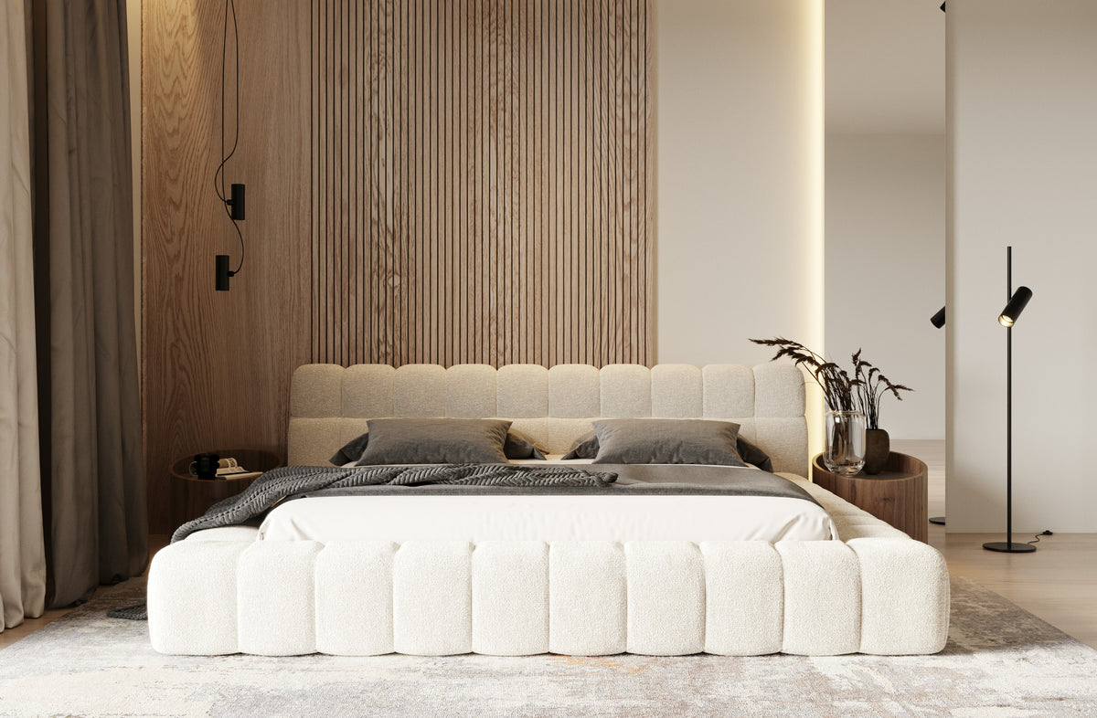 Tyree - Modern Tufted Off-White Fabric Bed by VIG Furniture - View 2