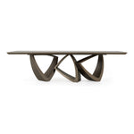 Dollemore - Modern Faux Travertine Ceramic + Antique Brass Dining Table by VIG Furniture - View 1