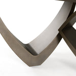 Dollemore - Modern Faux Travertine Ceramic + Antique Brass Dining Table by VIG Furniture - View 4