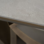 Dollemore - Modern Faux Travertine Ceramic + Antique Brass Dining Table by VIG Furniture - View 5