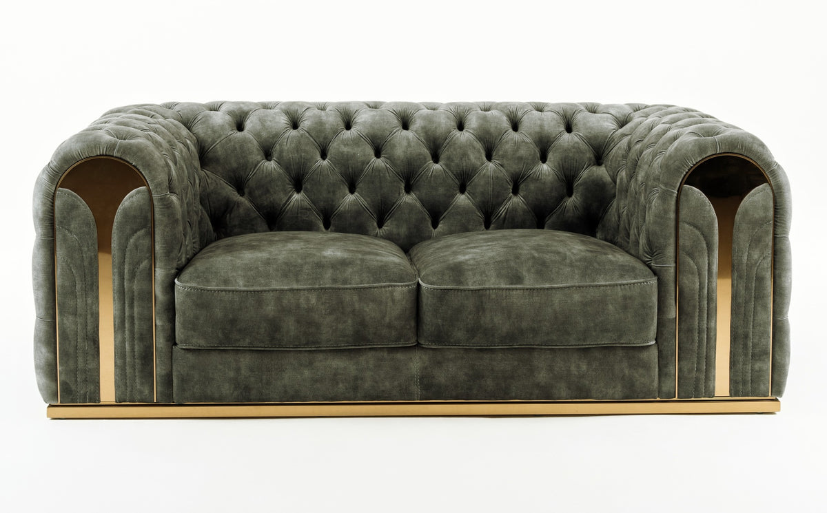 Dosie - Transitional Grey Velvet Loveseat by VIG Furniture - View 1