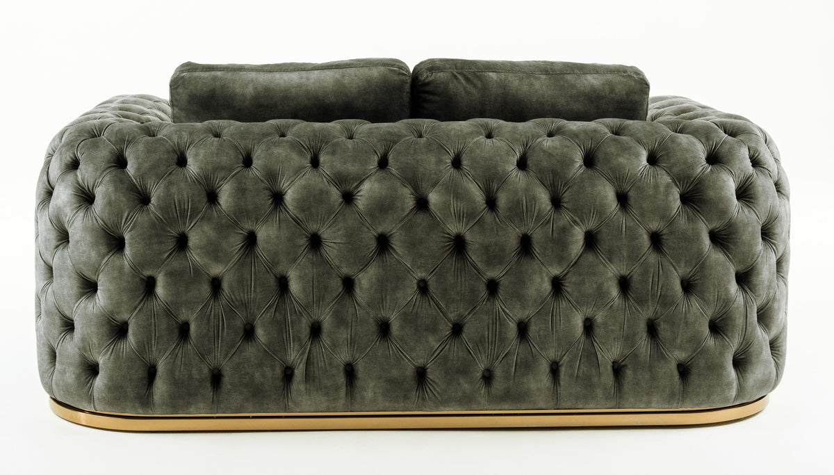 Dosie - Transitional Grey Velvet Loveseat by VIG Furniture - View 4