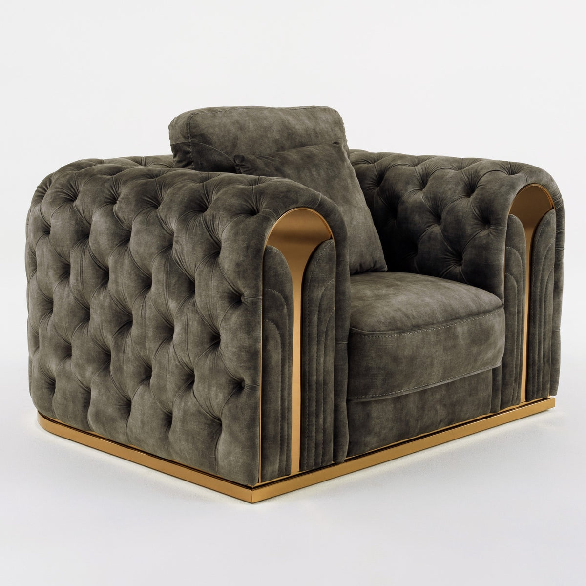 Dosie - Transitional Grey Velvet Chair by VIG Furniture - View 1