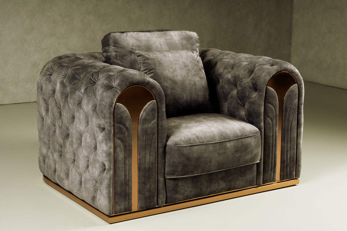 Dosie - Transitional Grey Velvet Chair by VIG Furniture - View 5