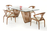 Draper Mid-Century Walnut & Glass Dining Table by VIG Furniture - View 3