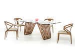 Draper Mid-Century Walnut & Glass Dining Table by VIG Furniture - View 6