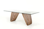 Draper Mid-Century Walnut & Glass Dining Table by VIG Furniture - View 2