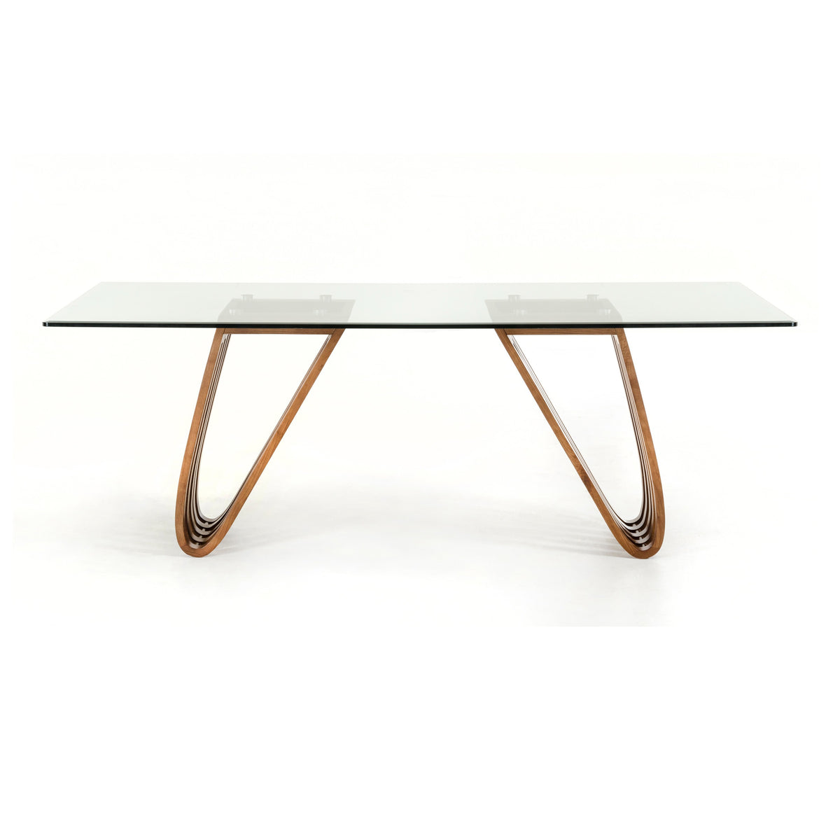 Draper Mid-Century Walnut & Glass Dining Table by VIG Furniture - View 1