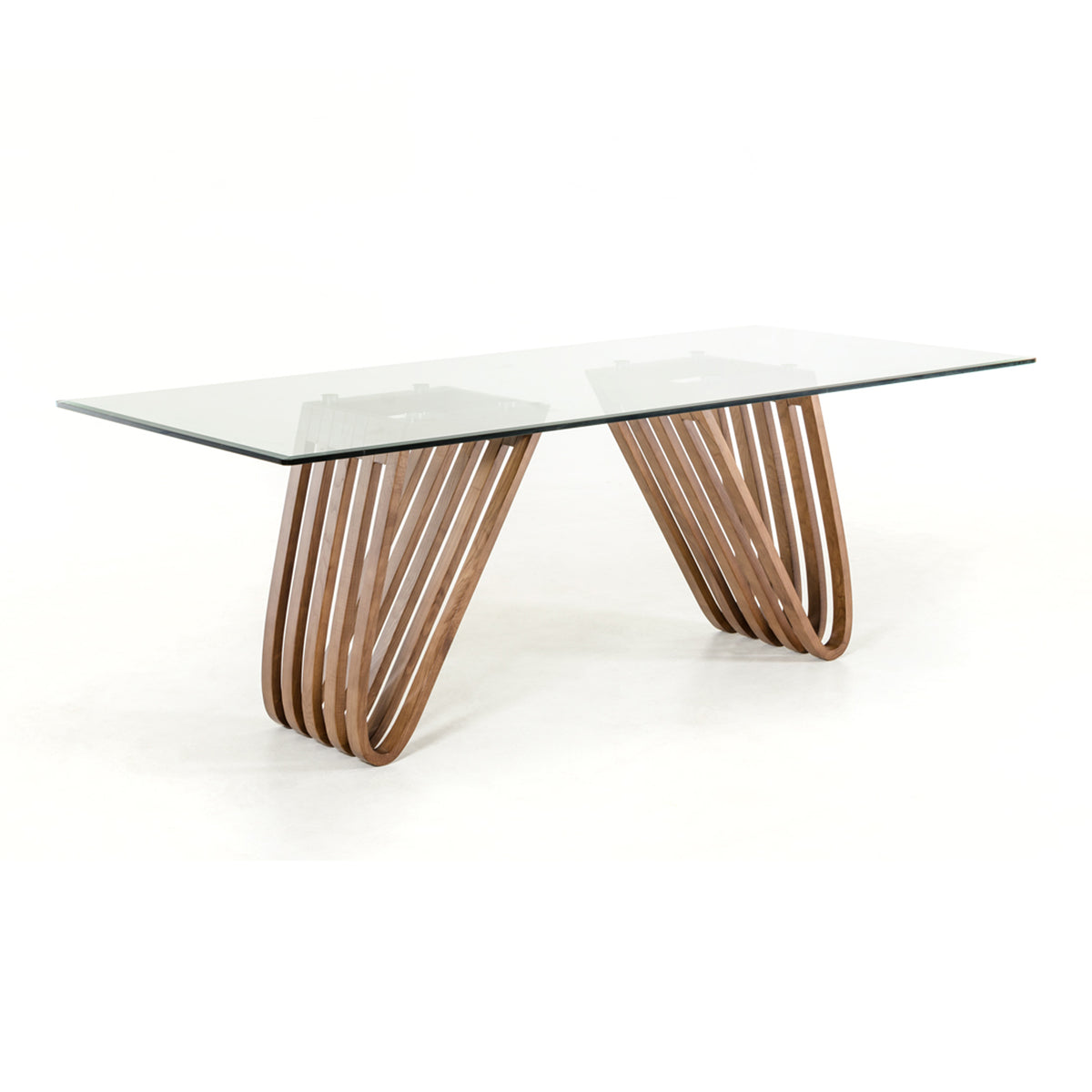 Draper Mid-Century Walnut & Glass Dining Table by VIG Furniture - View 9
