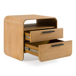 Eastern King Dresden - Modern Natural Acacia 2-Drawer Nightstand Bedroom Set