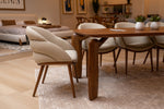 Michael - Mid-Century Modern Beige Vegan Leather + Walnut Dining Chair by VIG Furniture - View 3