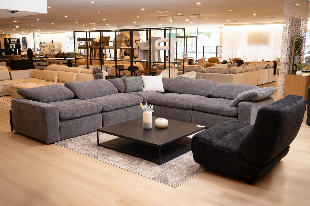 Corinth - Modern Dark Grey Fabric Sectional Sofa with 3 Power Recliners by VIG Furniture - View 9