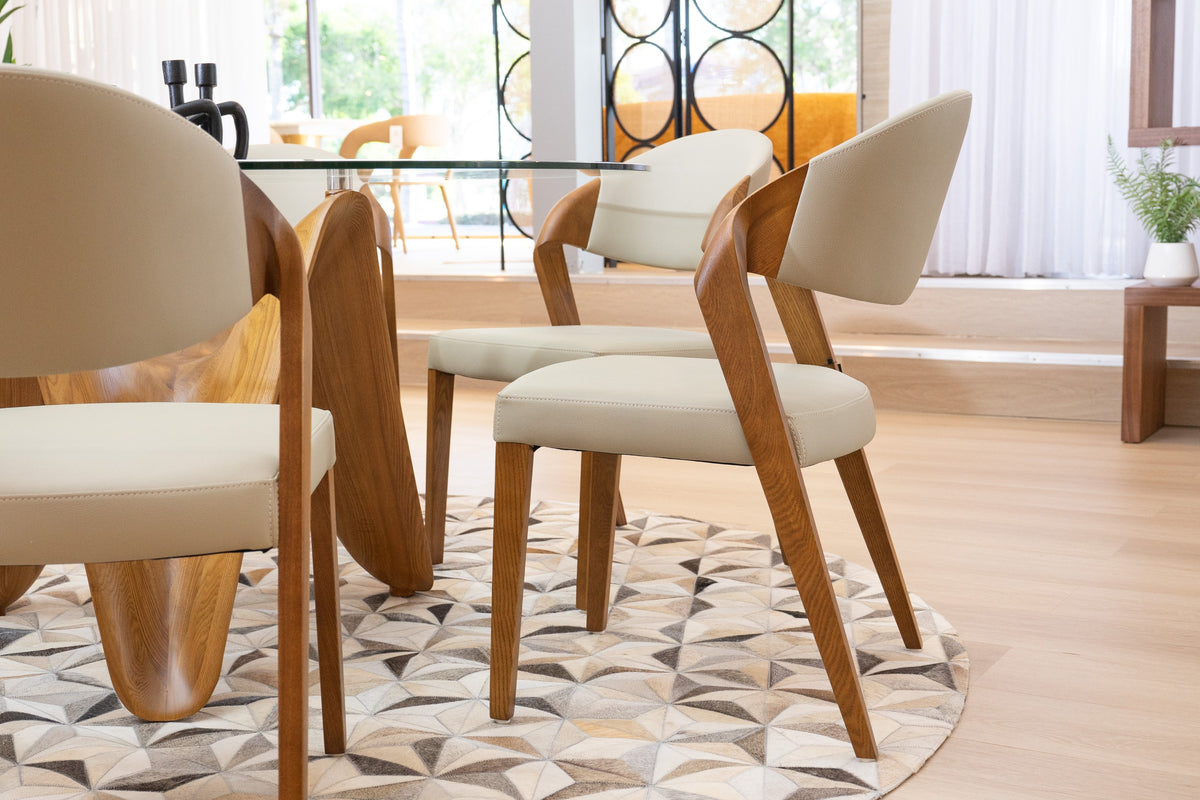 Arlo Mid-Century Beige & Walnut Dining Chair (Set of 2) by VIG Furniture - View 2