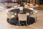 Kaye - Modern Walnut + Glass 71" Round Dining Table by VIG Furniture - View 5