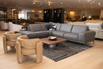 Soho - Italian Left Facing Grey Nirvana Fume Leather Sectional Sofa by VIG Furniture - View 10