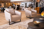 Forbis - Contemporary Light Grey Fabric + Bronze Accent Chair by VIG Furniture - View 3