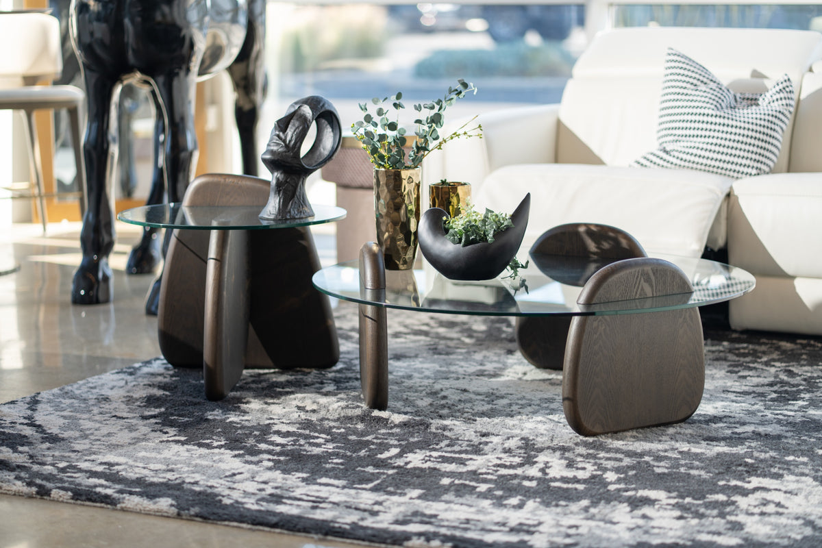 Buxton - Mid-Century Modern Glass + Dark Walnut Coffee Table by VIG Furniture - View 2
