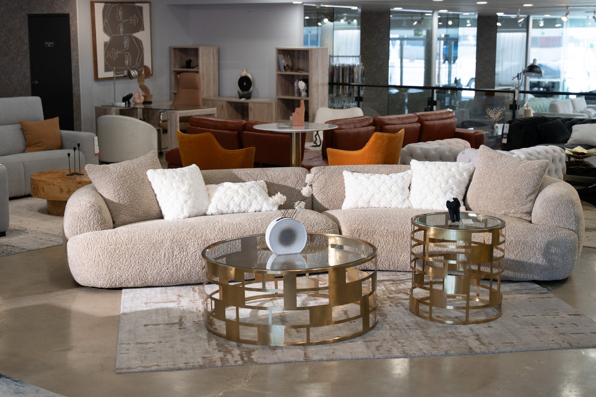 Trevor - Modern Tan Fabric Curved Sectional Sofa by VIG Furniture - View 7