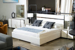 Cartier - Modern White Vegan Leather + Stainless Steel Bed by VIG Furniture - View 9