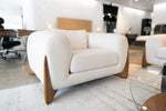 Fleury - Contemporary Cream Fabric and Walnut Lounge Chair by VIG Furniture - View 3