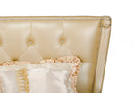 Monica Modern Champagne Leather Bed by VIG Furniture - View 11