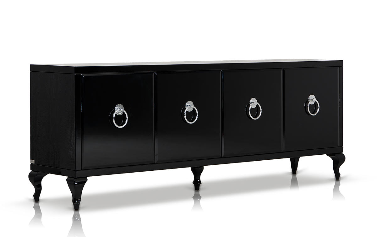 Bellagio Transitional Black Crocodile Lacquer Buffet by VIG Furniture - View 3