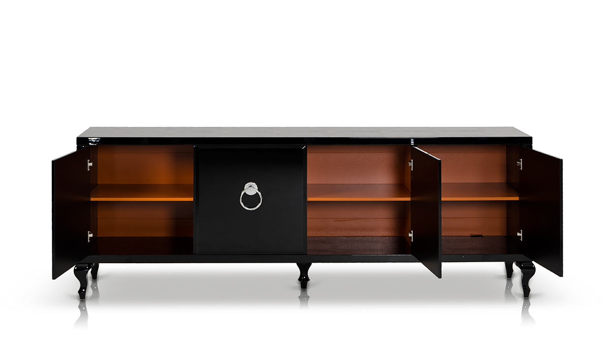 Bellagio Transitional Black Crocodile Lacquer Buffet by VIG Furniture - View 4